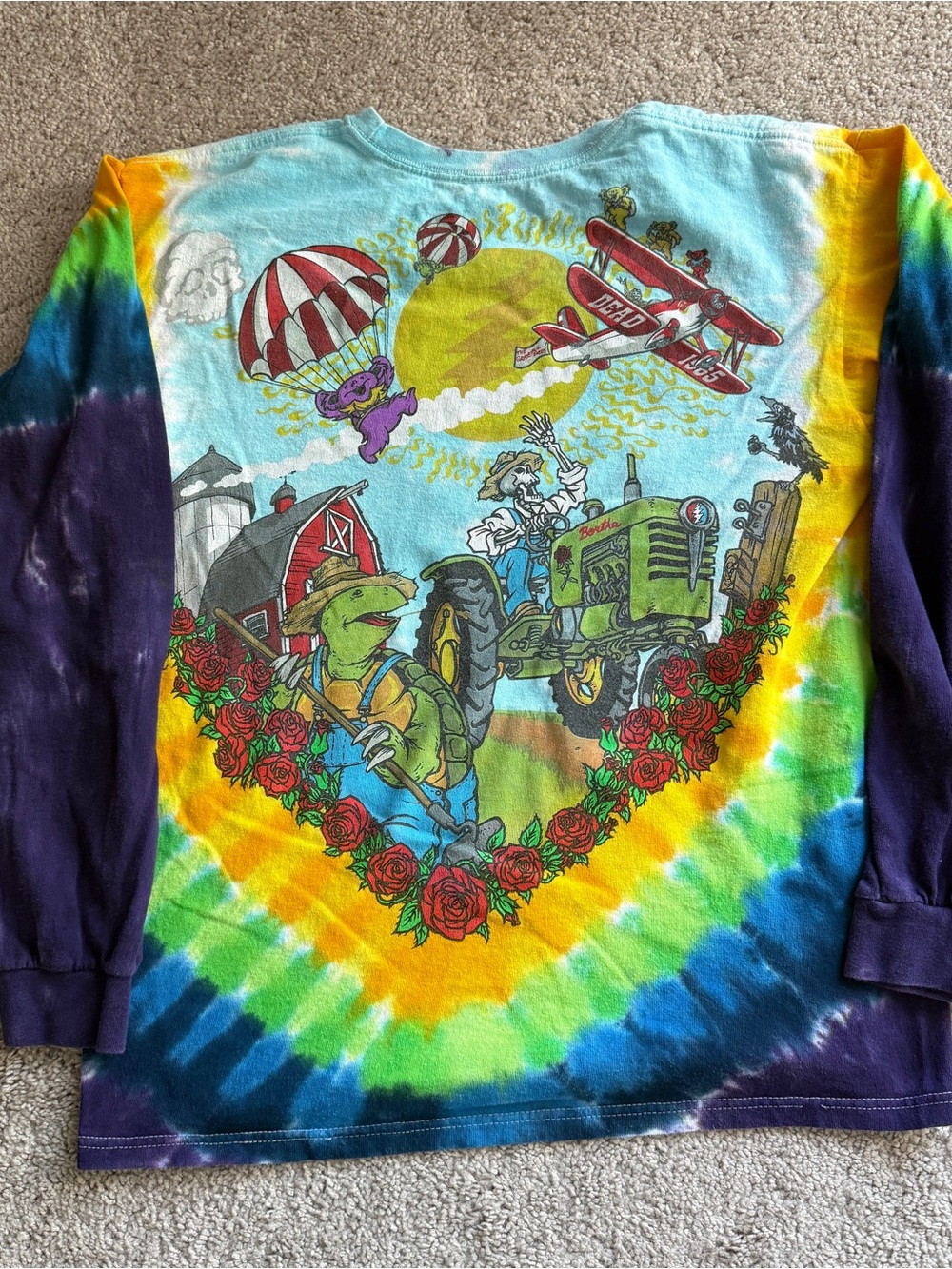 2011 Grateful Dead “The Grateful Skies” tie-dye long sleeve, 22” × 26” - Picture 2 of 9